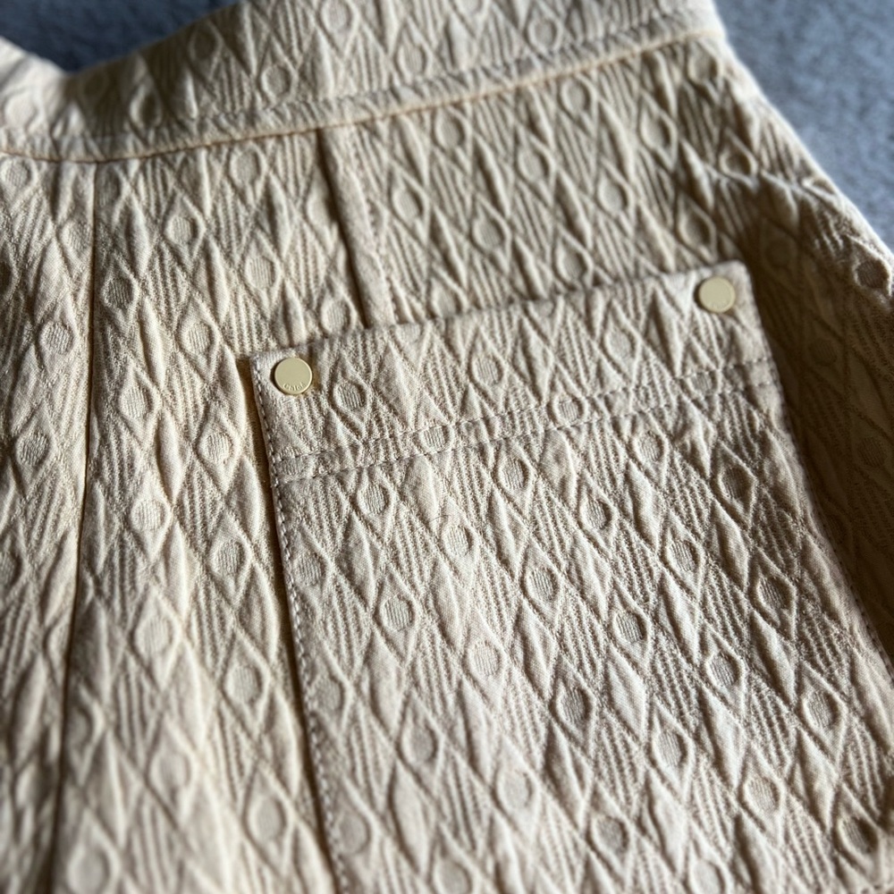 COPY - CHLOÉ - Quilted cotton jacquard shorts in beige - Picture 13 of 13